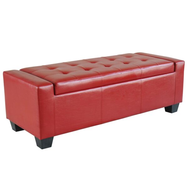 Modern Hardwood Ottoman Storage Sofa With Thick Square Legs And Solid Base