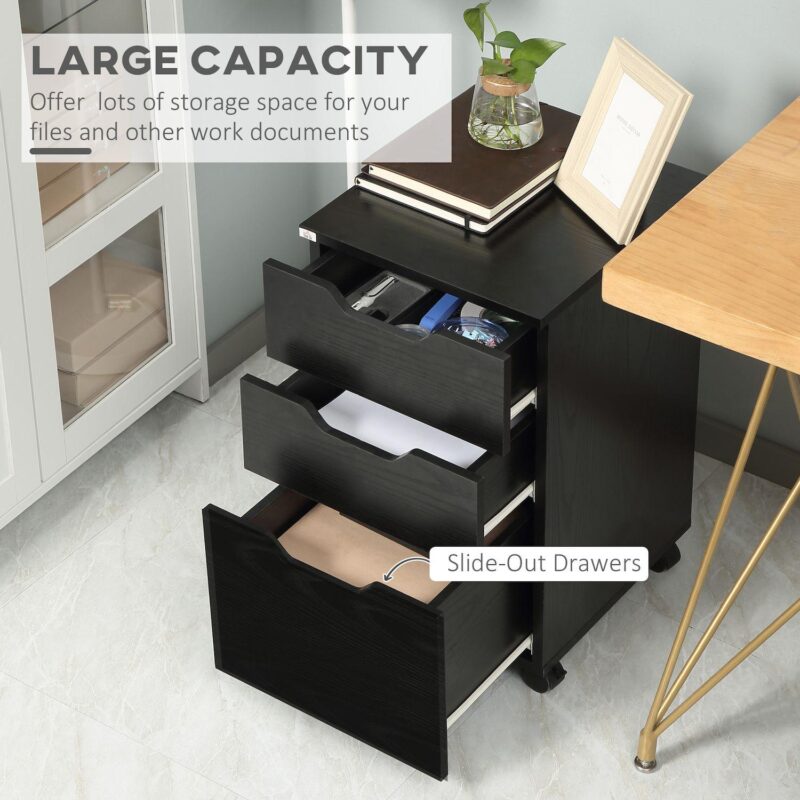 Modern Office Storage Cabinet, Under Desk Cabinet With 3 Drawers - Image 4