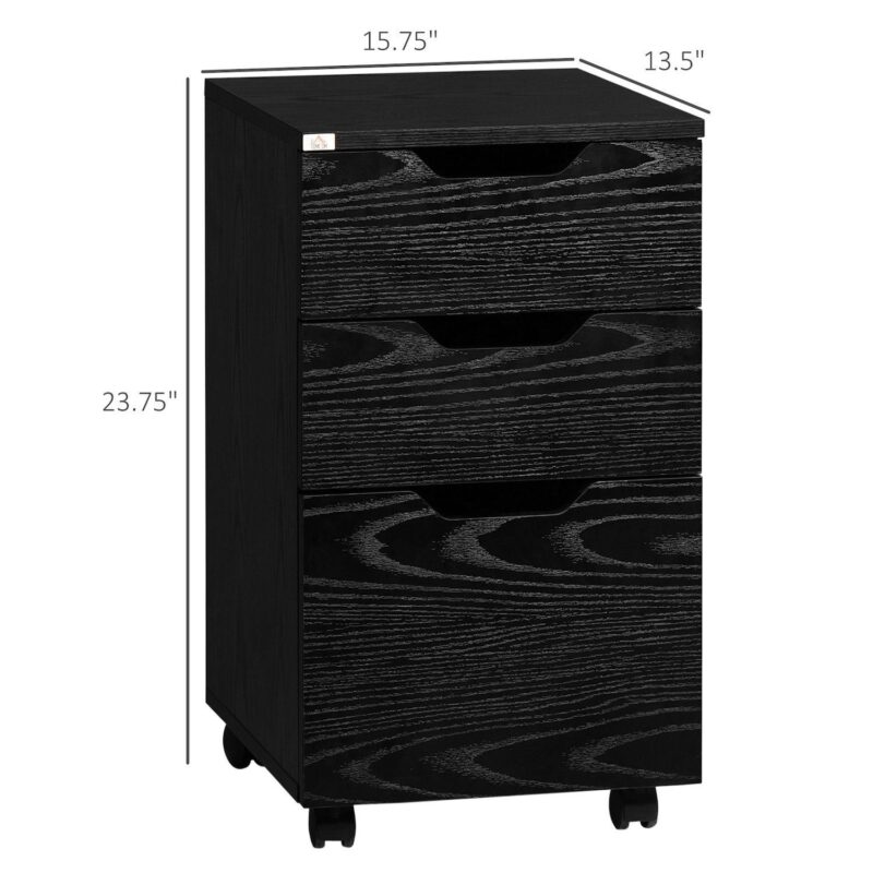 Modern Office Storage Cabinet, Under Desk Cabinet With 3 Drawers - Image 3