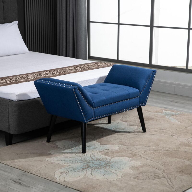 Modern Upholstered Accent Bench W/out Tilted Legs, High-density Sponge - Image 2