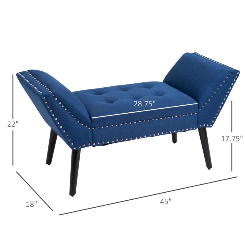 Modern Upholstered Accent Bench W/out Tilted Legs, High-density Sponge - Image 3