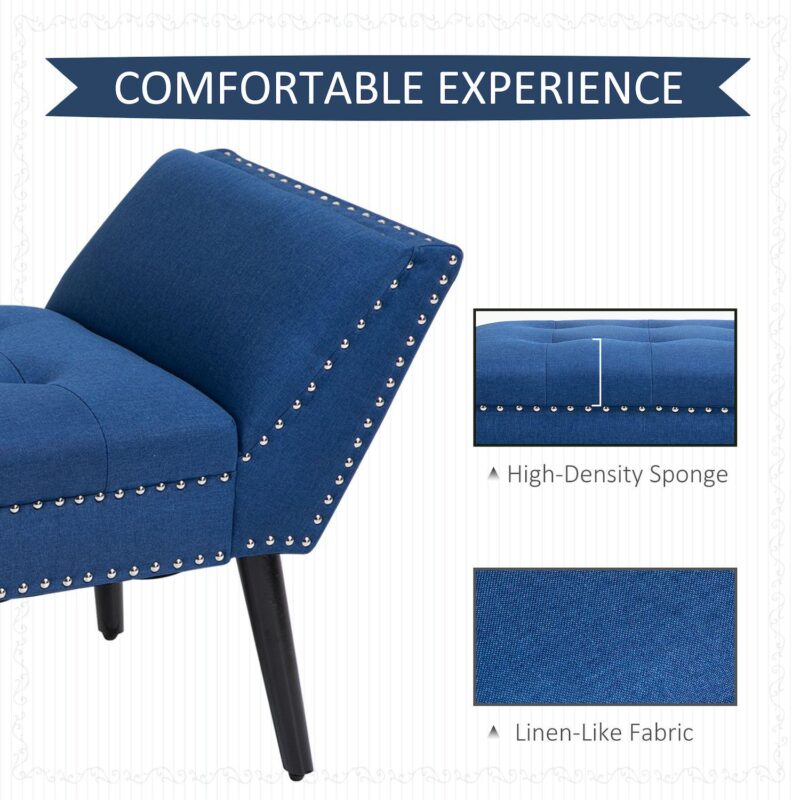 Modern Upholstered Accent Bench W/out Tilted Legs, High-density Sponge - Image 5