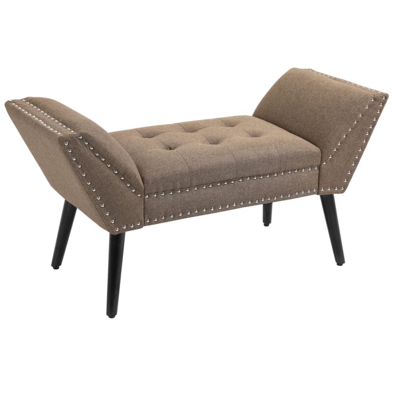 Modern Upholstered Accent Bench W/out Tilted Legs, High-density Sponge - Image 6