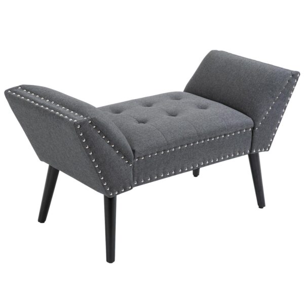 Modern Upholstered Accent Bench W/out Tilted Legs, High-density Sponge