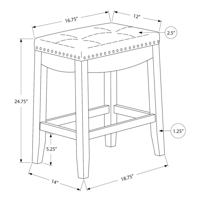 Monarch 2-pc. Tufted Barstool Set - Image 4
