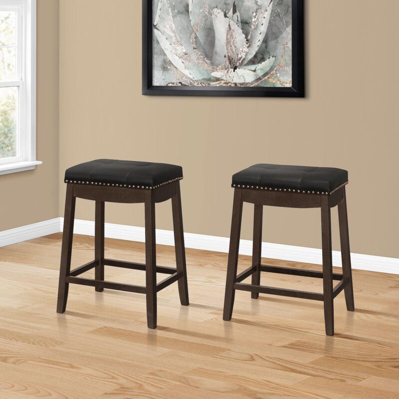 Monarch 2-pc. Tufted Barstool Set - Image 2