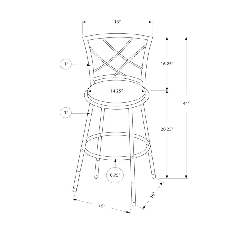 Monarch Contemporary Bar Stool 2-piece Set - Image 4