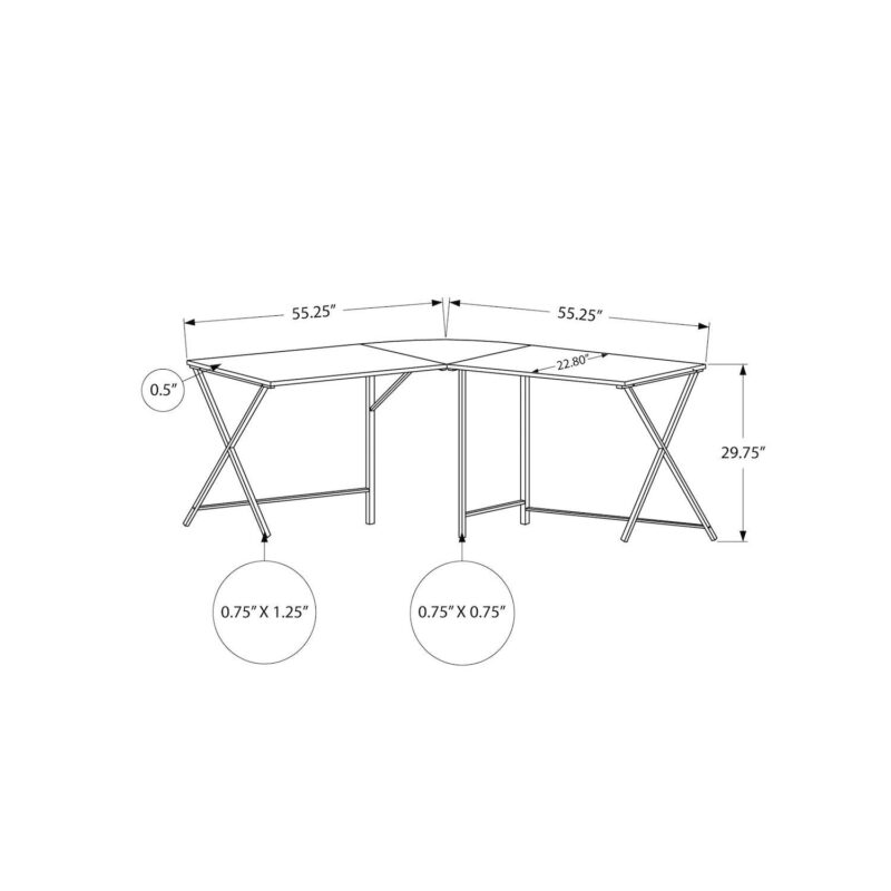 Monarch L-Shape Rounded Corner Computer Desk - Image 9