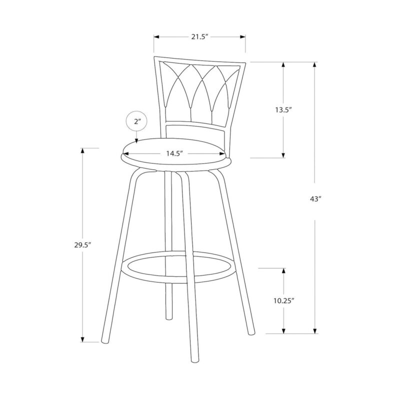 Monarch Swivel Bar Stool 2-piece Set - Image 4