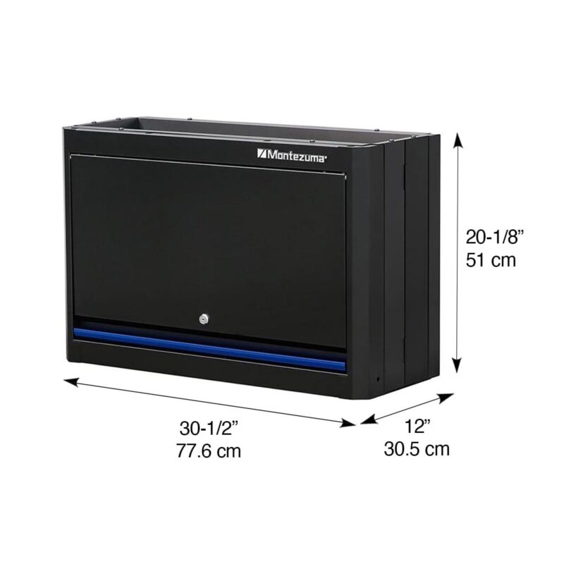 Montezuma Steel Garage Tool Storage System 30.5 x 12  Locking Single Door Wall Cabinet, Black - Image 11
