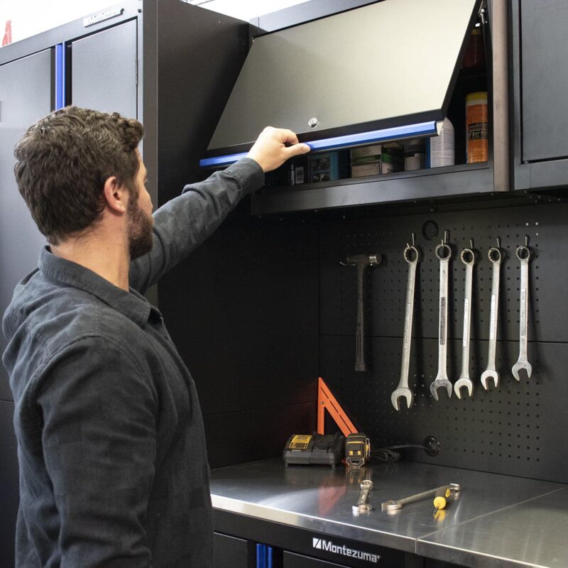 Montezuma Steel Garage Tool Storage System 30.5 x 12  Locking Single Door Wall Cabinet, Black - Image 12