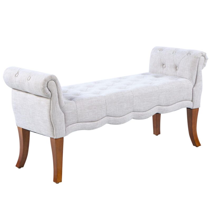 Multipurpose Button Tuft Fabric Design Sitting Lounger For Hallway Or Bedroom - Image 5