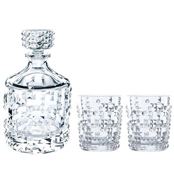 Nachtmann Punk Decanter And Whiskey Tumblers 3 Piece Set