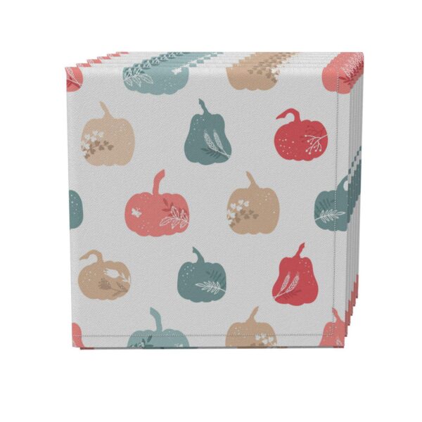 Napkin Set of 4, 100% Cotton, 20x20 , Pumpkin Stencils