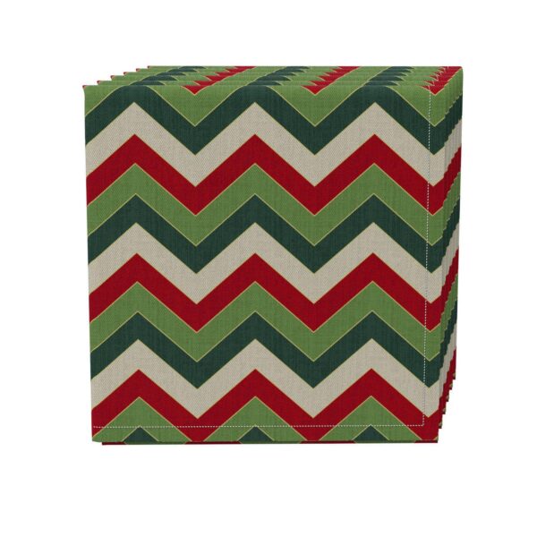 Napkin Set of 4, 100% Cotton, 20x20 , Holiday Chevron