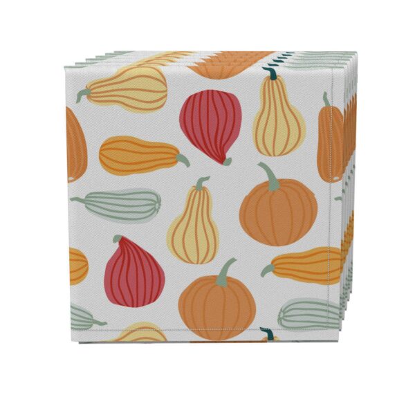 Napkin Set of 4, 100% Cotton, 20x20 , Pumpkins of Different Shapes