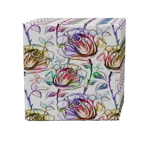 Napkin Set of 4, 100% Cotton, 20x20 , Floral 195