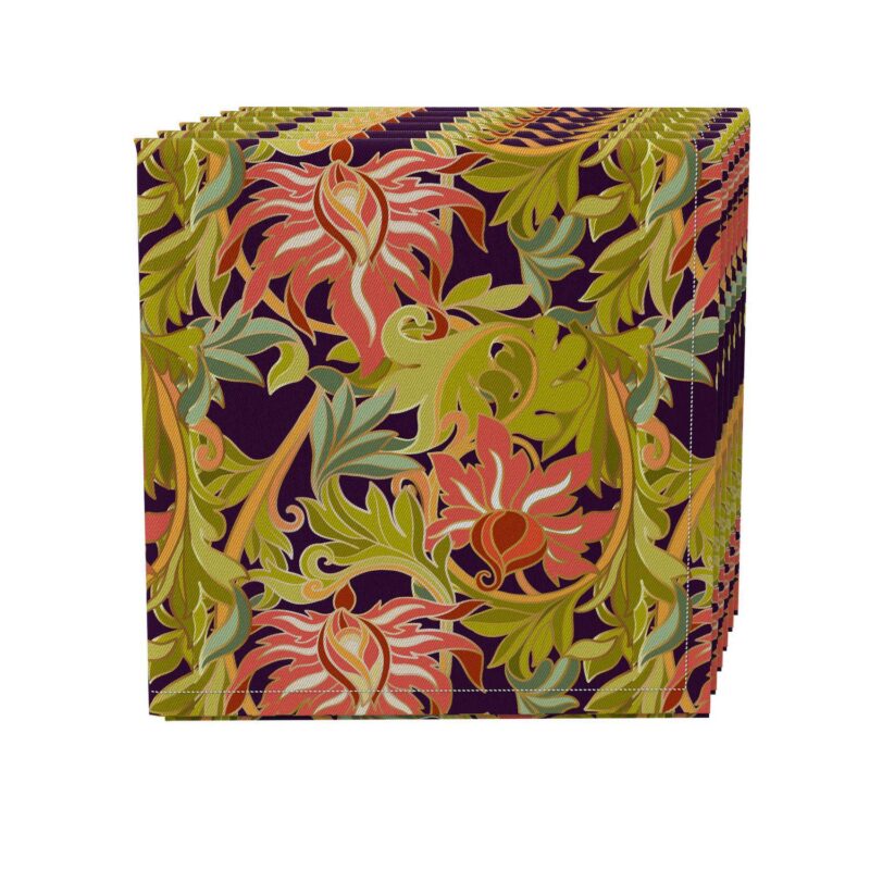 Napkin Set of 4, 100% Cotton, 20x20 , Floral 18
