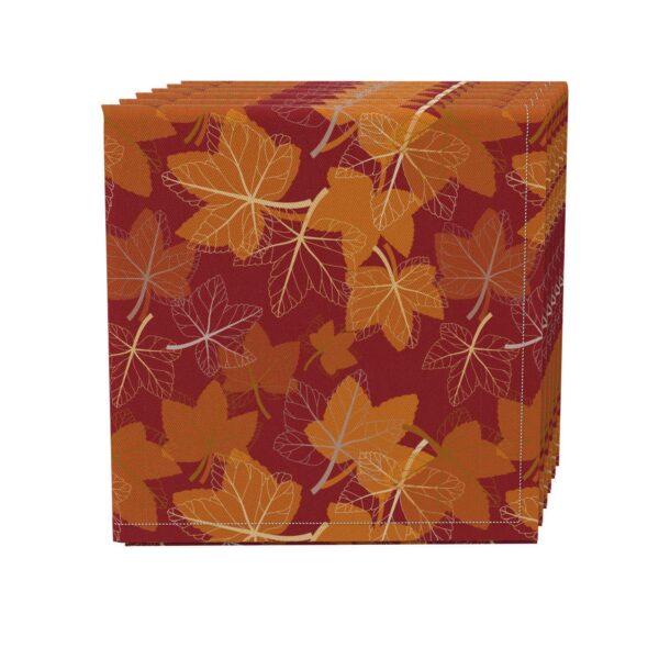 Napkin Set of 4, 100% Cotton, 20x20 , Seasonal Fall Leaves