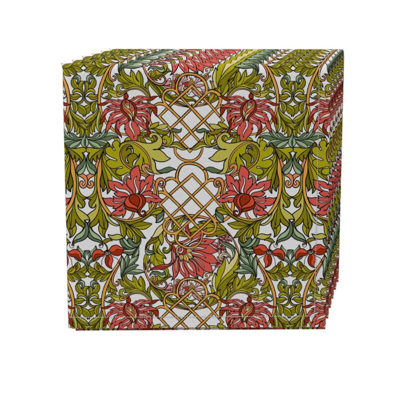 Napkin Set of 4, 100% Cotton, 20x20 , Floral 22