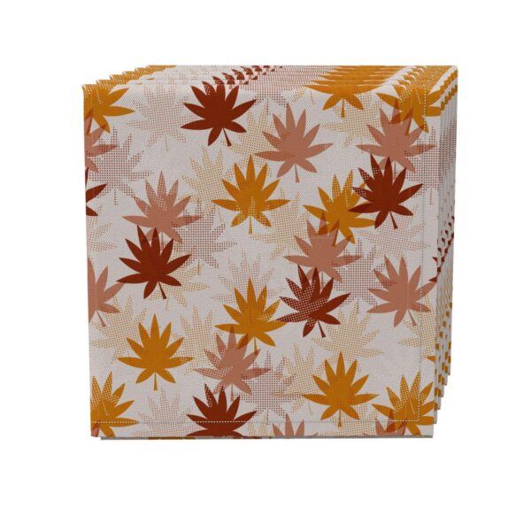 Napkin Set of 4, 100% Cotton, 20x20 , Stamped Maple Leaves