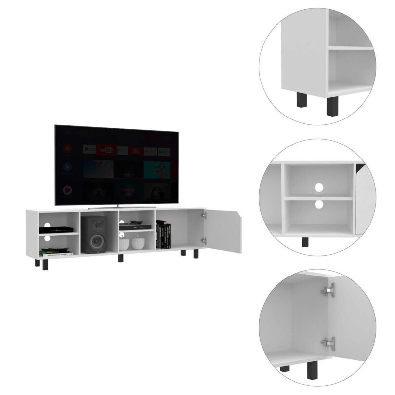 Native TV Stand for TVs up 70 , Four Open Shelves, Five Legs - Image 4