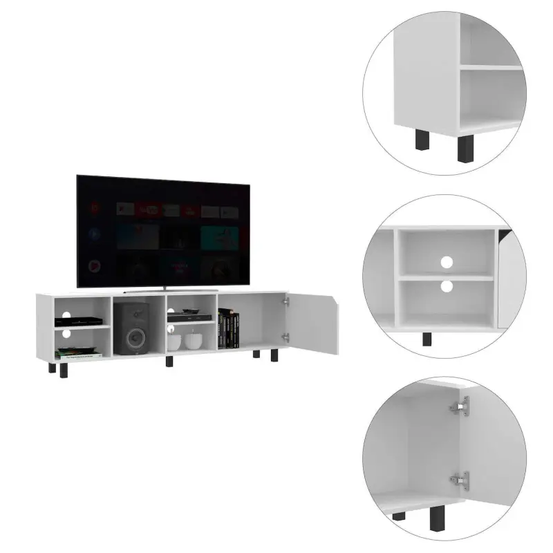 Native TV Stand for TVs up 70 , Four Open Shelves, Five Legs - Image 4