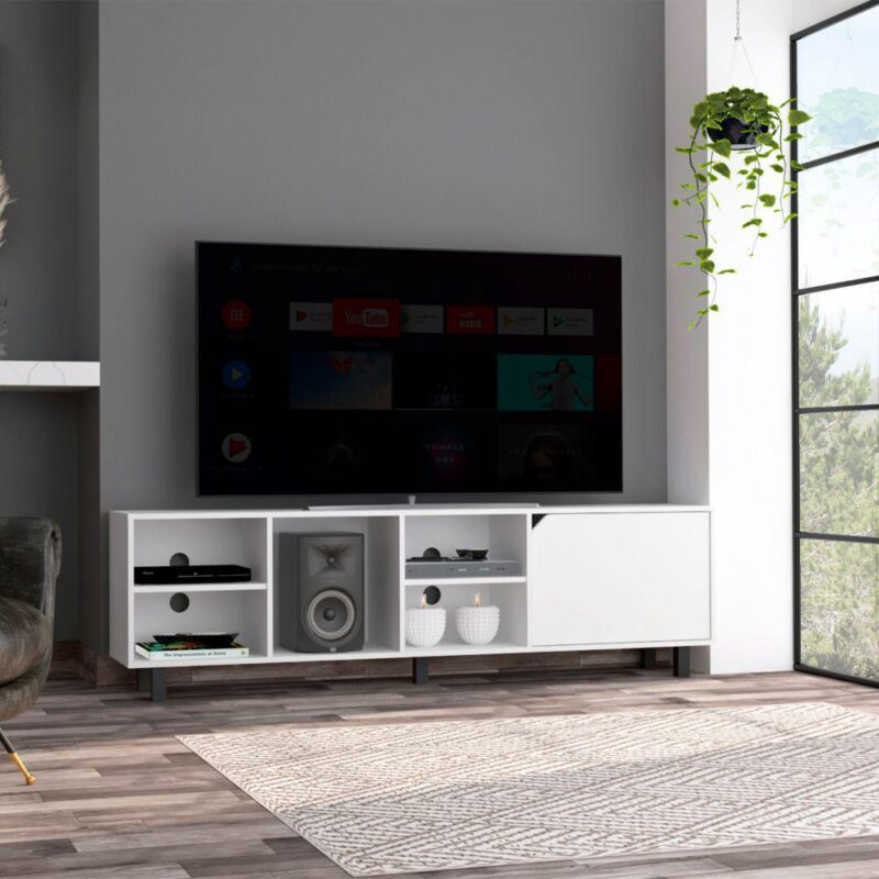 Native TV Stand for TVs up 70 , Four Open Shelves, Five Legs - Image 2