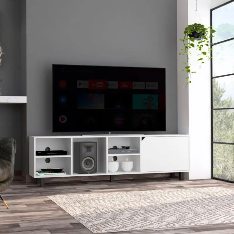 Native TV Stand for TVs up 70 , Four Open Shelves, Five Legs - Image 2