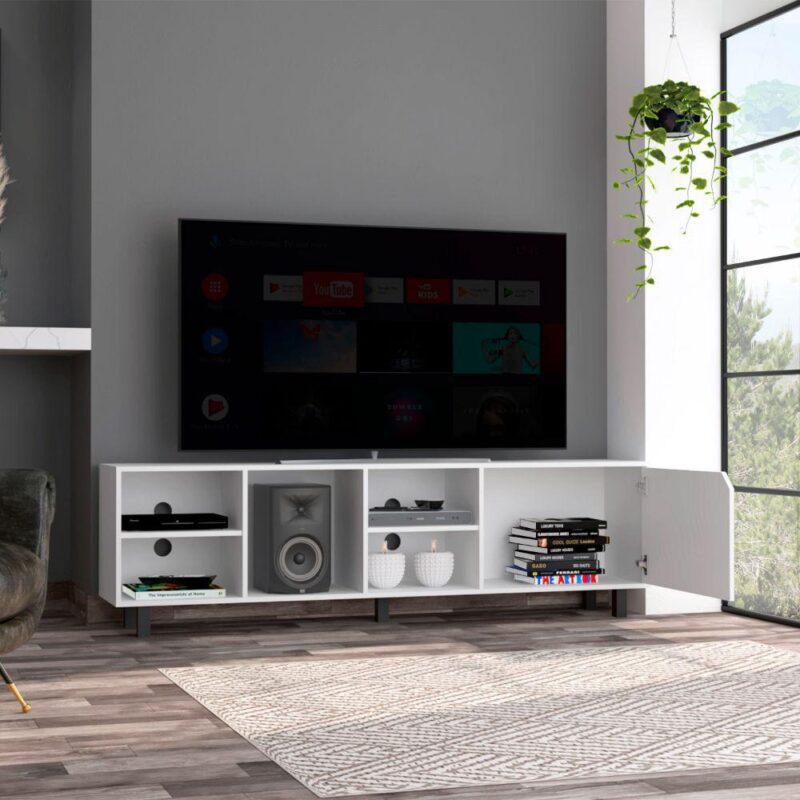 Native TV Stand for TVs up 70 , Four Open Shelves, Five Legs - Image 5