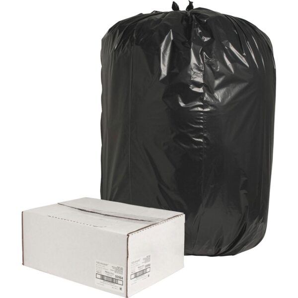 Nature Saver Trash Can Liners Rcycld 55-60 Gal 1.65mil 38 x58  100/BX BK 00994