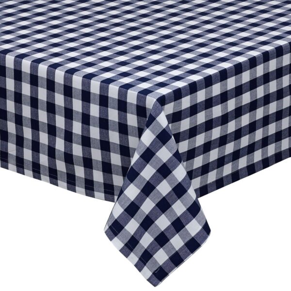 Nautical Blue and White Checkered Table Cloth 60  x 84