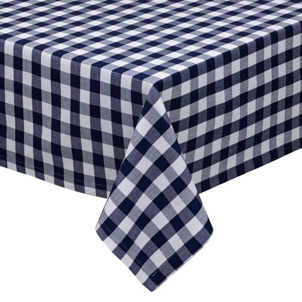 Nautical Blue and White Checkered Square Table Cloth 52  x 52