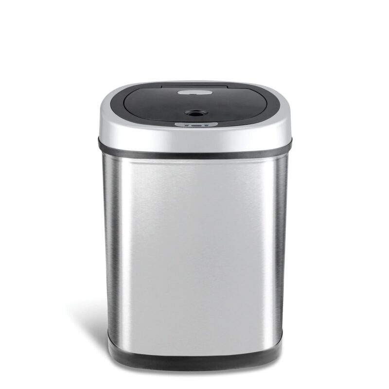 Nine Stars 11.1 Gal / 42L Motion Sensor Oval Trash Can, Fingerprint-Resistant Stainless Steel - Image 9