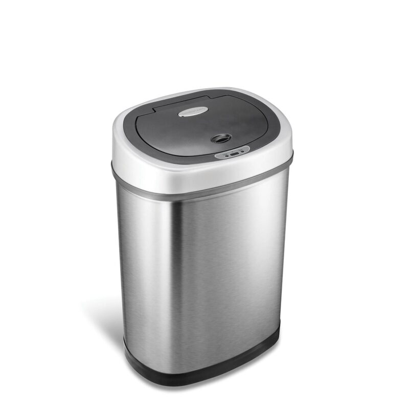 Nine Stars 11.1 Gal / 42L Motion Sensor Oval Trash Can, Fingerprint-Resistant Stainless Steel - Image 2