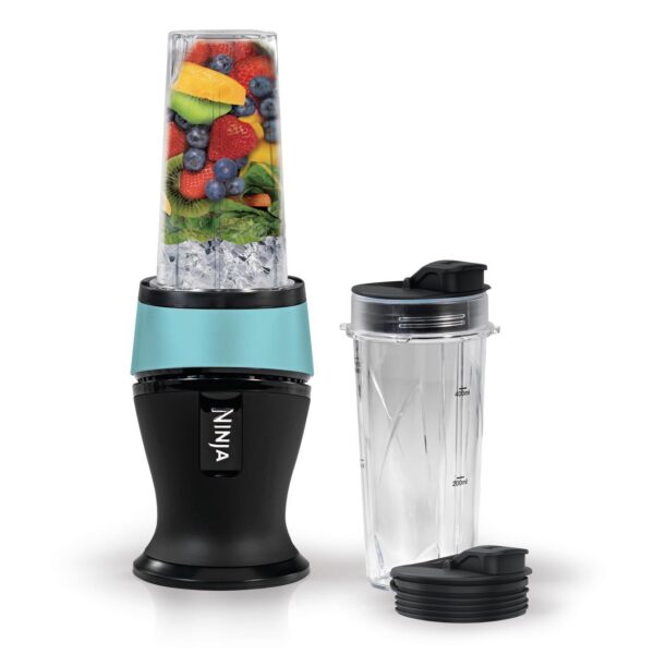 NinjaA Fit Personal Single-Serve Blender, Aqua, Two 16-oz. Cups, QB3000AQ