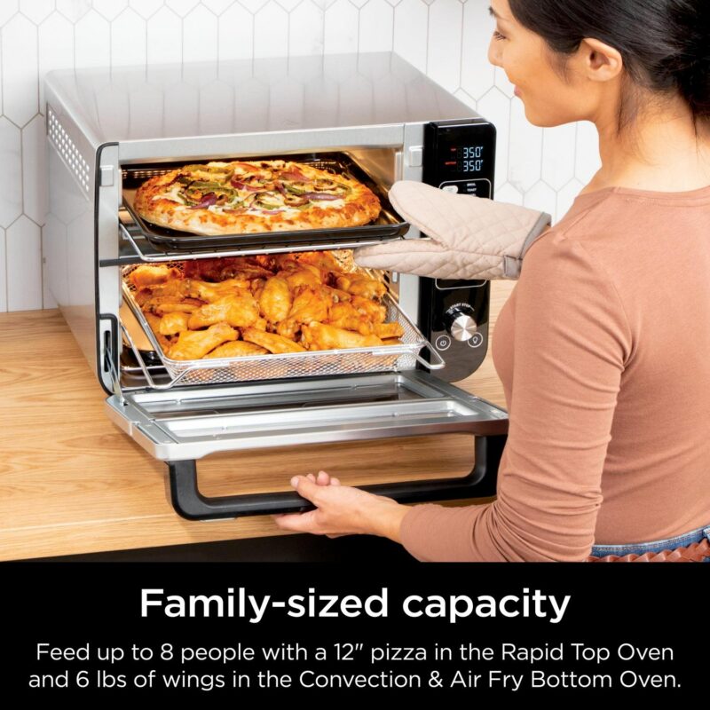 Ninja 10-in-1 Double Oven with FlexDoor, Rapid Top Oven, Convection and Air Fry Bottom Oven, Stainless Steel, DCT400 - Image 7