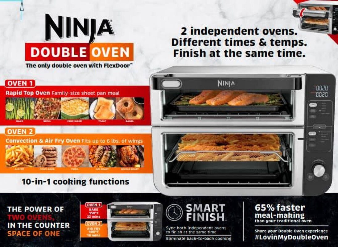 Ninja 10-in-1 Double Oven with FlexDoor, Rapid Top Oven, Convection and Air Fry Bottom Oven, Stainless Steel, DCT400 - Image 12