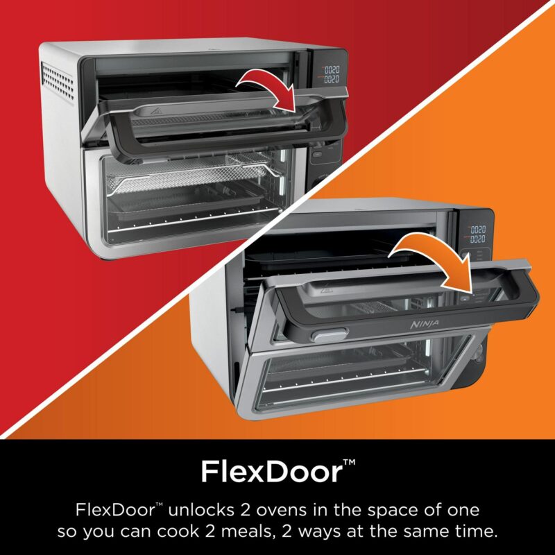 Ninja 10-in-1 Double Oven with FlexDoor, Rapid Top Oven, Convection and Air Fry Bottom Oven, Stainless Steel, DCT400 - Image 2