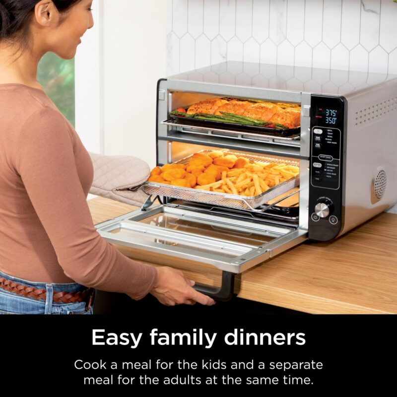 Ninja 10-in-1 Double Oven with FlexDoor, Rapid Top Oven, Convection and Air Fry Bottom Oven, Stainless Steel, DCT400 - Image 6
