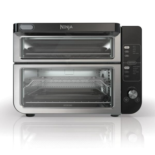 Ninja 10-in-1 Double Oven with FlexDoor, Rapid Top Oven, Convection and Air Fry Bottom Oven, Stainless Steel, DCT400