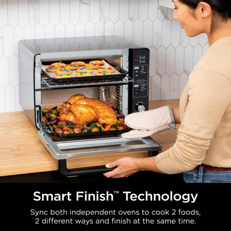 Ninja 10-in-1 Double Oven with FlexDoor, Rapid Top Oven, Convection and Air Fry Bottom Oven, Stainless Steel, DCT400 - Image 4