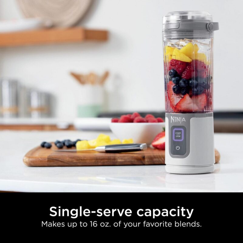 Ninja Blast 16 oz. Personal Portable Blender with Leak Proof Lid and Easy Sip Spout, Perfect for Smoothies, White, BC100WH - Image 3