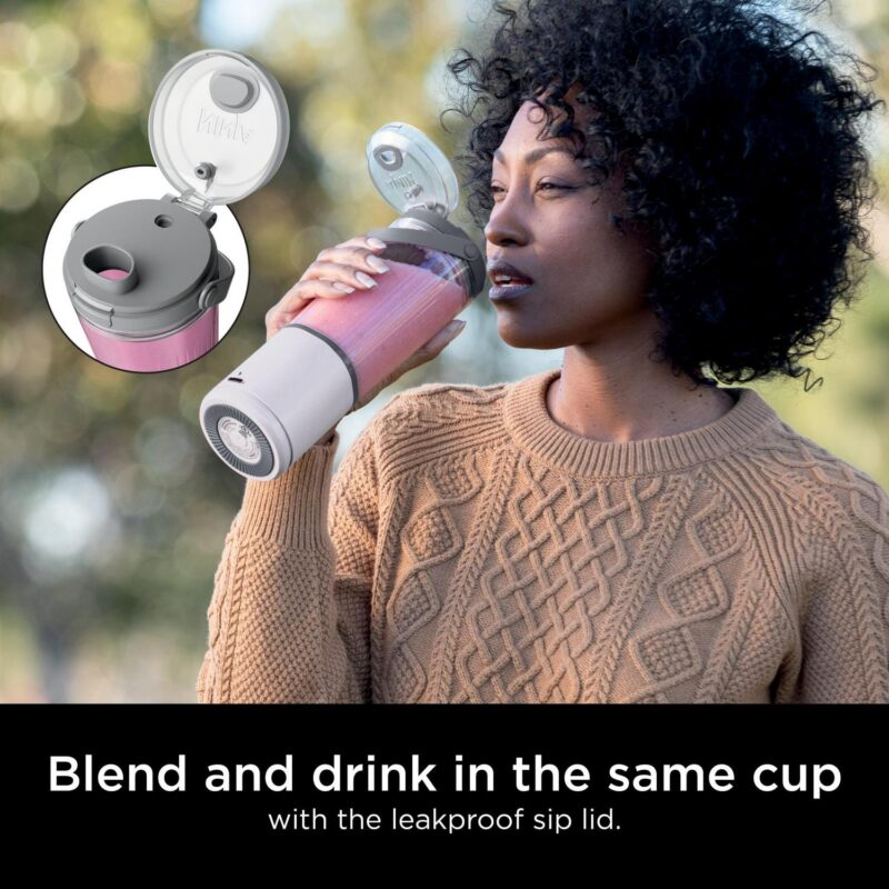 Ninja Blast 16 oz. Personal Portable Blender with Leak Proof Lid and Easy Sip Spout, Perfect for Smoothies, White, BC100WH - Image 4