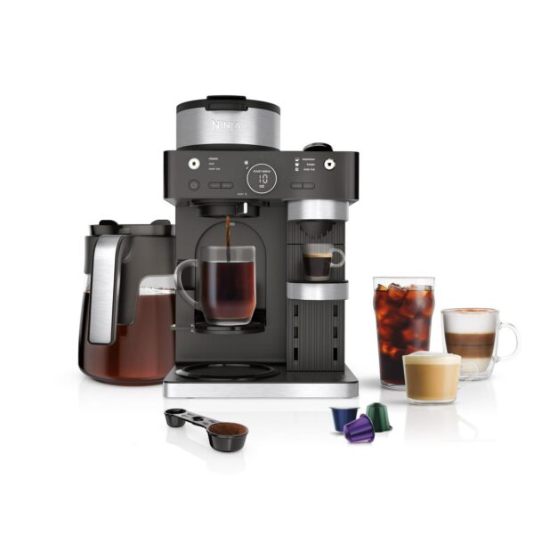 Ninja CFN601 Espresso and Coffee Barista System, Single-Serve Coffee and Nespresso Capsule Compatible