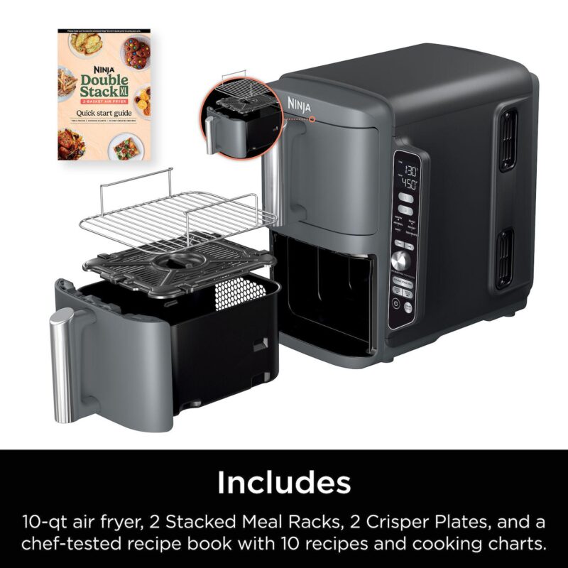 Ninja DoubleStack XL 10-qt. 6-in-1 Two-Basket Air Fryer SL401 - Image 7