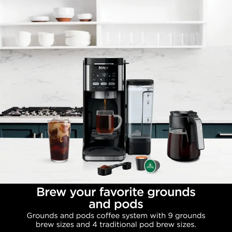 Ninja DualBrew Hot and Iced Coffee Maker, Single-Serve, compatible with K-Cups and 12-Cup Drip Coffee Maker, CFP101 - Image 2