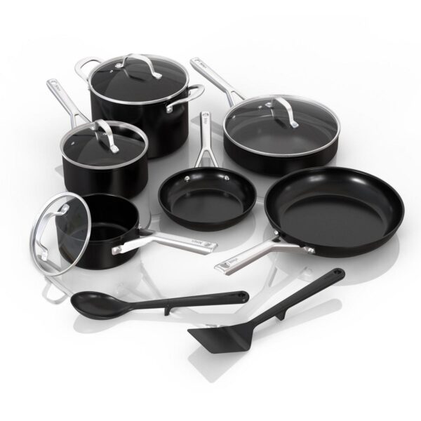 Ninja Extended Life Essential Ceramic 12-Piece Cookware Set, PTFE/PFAS Free, Black