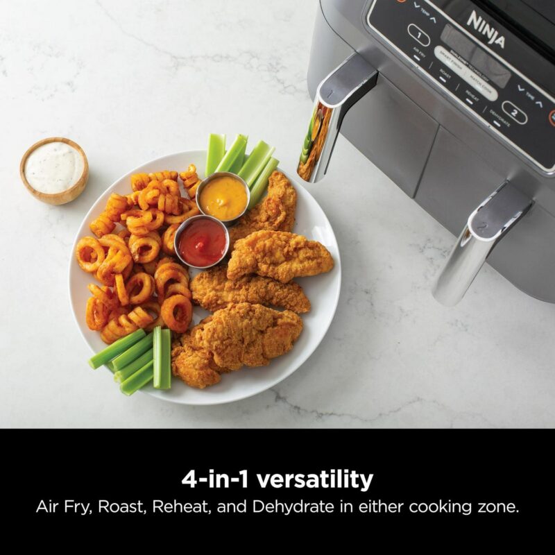 Ninja Foodi 4 in 1, 8 Qt. 2 Basket Air Fryer with DualZone Technology, Air Fry, Roast and More - Image 4