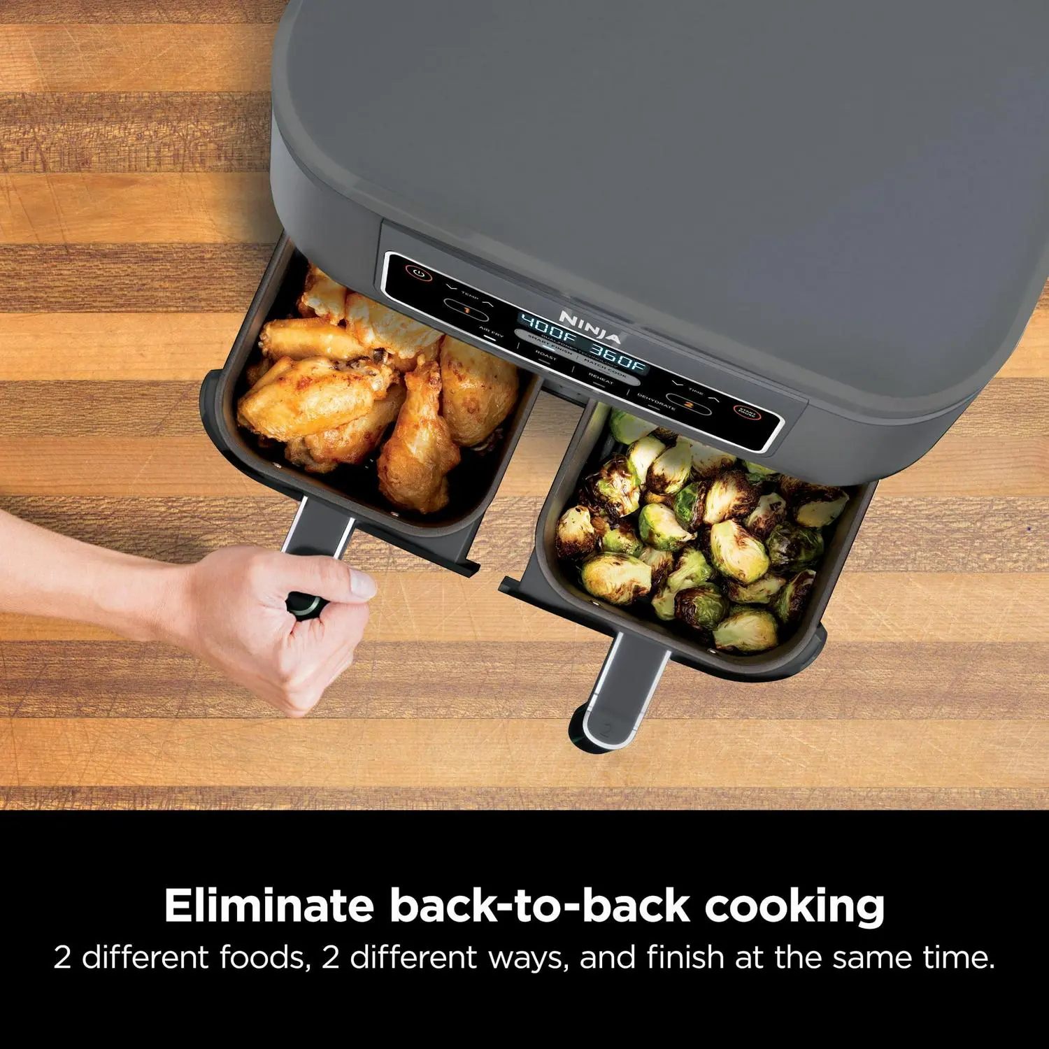 Ninja Foodi 4 in 1, 8 Qt. 2 Basket Air Fryer with DualZone Technology, Air Fry, Roast and More 2 Ninja Foodi 4 in 1, 8 Qt. 2 Basket Air Fryer with DualZone Technology, Air Fry, Roast and More - Image 2